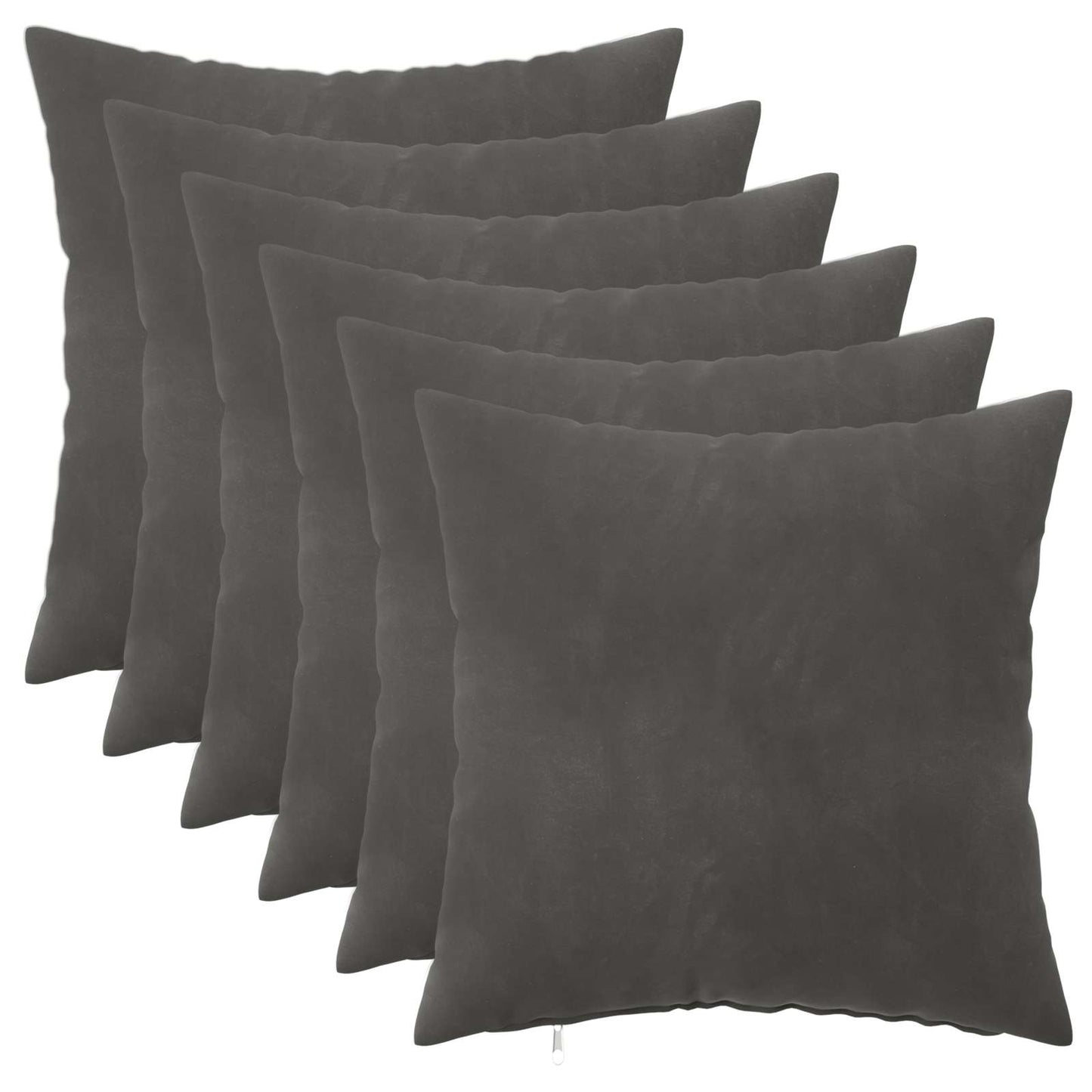 vidaXL Cushion with Pillow HEERLEN 6 pcs Dark Grey Velvet 2