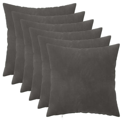 vidaXL Cushion with Pillow HEERLEN 6 pcs Dark Grey Velvet 2