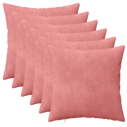 vidaXL Cushion with Pillow HEERLEN 6 pcs Pink Velvet 2