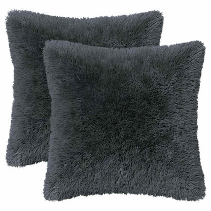 vidaXL Cushion with Pillow HEERLEN 6 pcs Anthracite PV Fleece 2