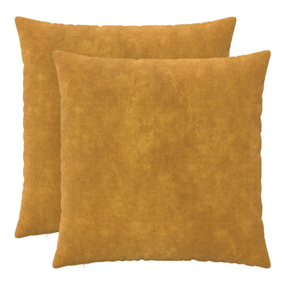 Cushion with Pillow HEERLEN 2 pcs Yellow Microfiber Fleece