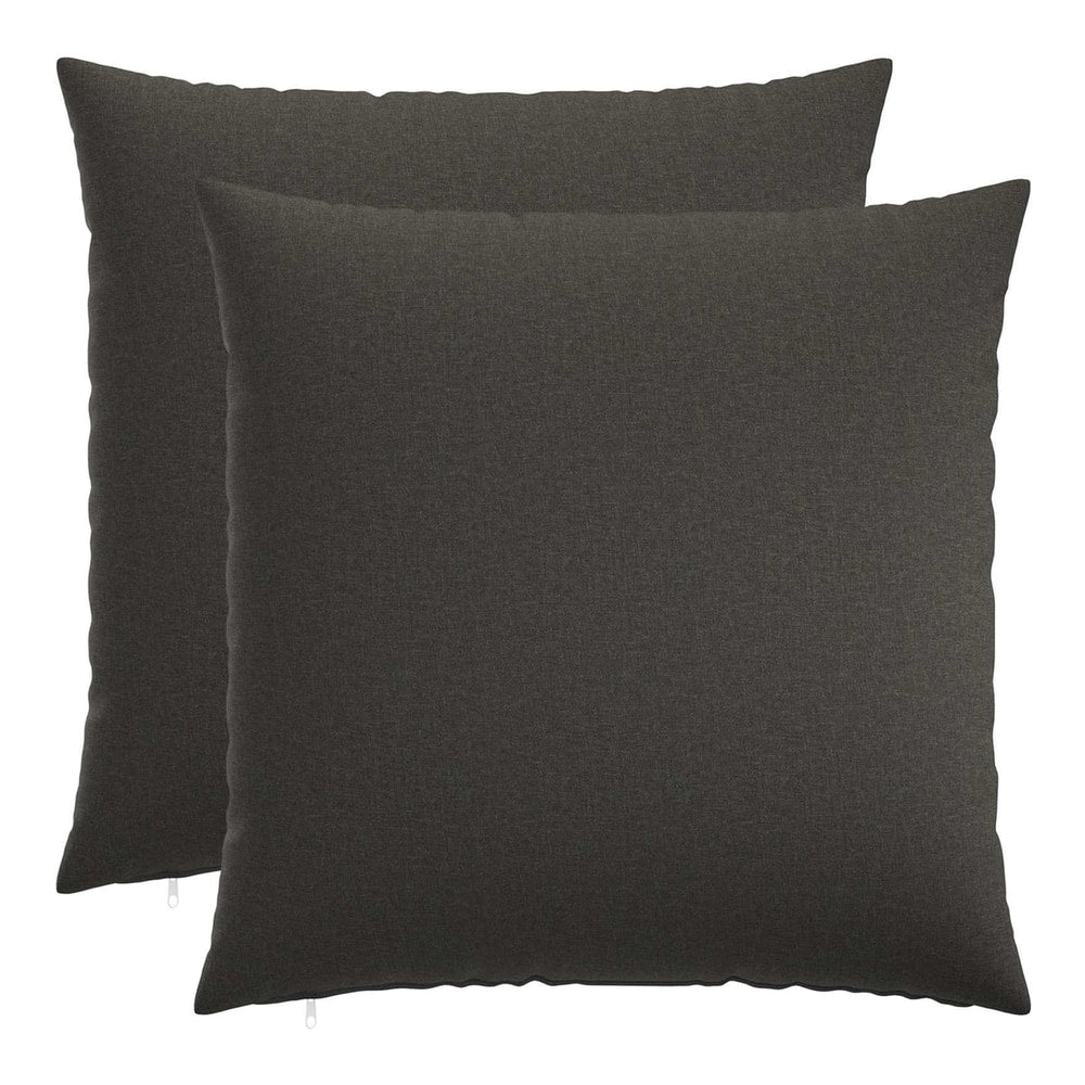 Throw Pillow HEERLEN Fabric 2 pcs Dark Grey 80 x 80 cm