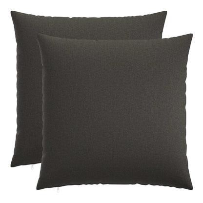 Throw Pillow HEERLEN Fabric 2 pcs Dark Grey 80 x 80 cm