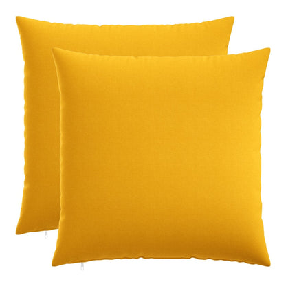 Throw Pillow HEERLEN Fabric 2 pcs Light Yellow 80 x 80 cm