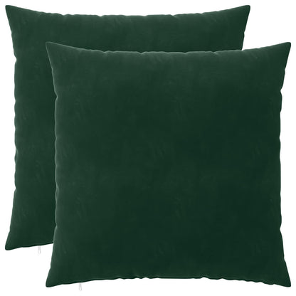 vidaXL Cushion with Pillow HEERLEN 2 pcs Dark Green Velvet 2