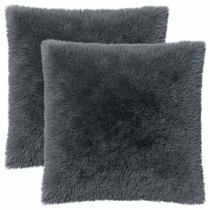 vidaXL Cushion with Pillow HEERLEN 2 pcs Anthracite PV Fleece 2