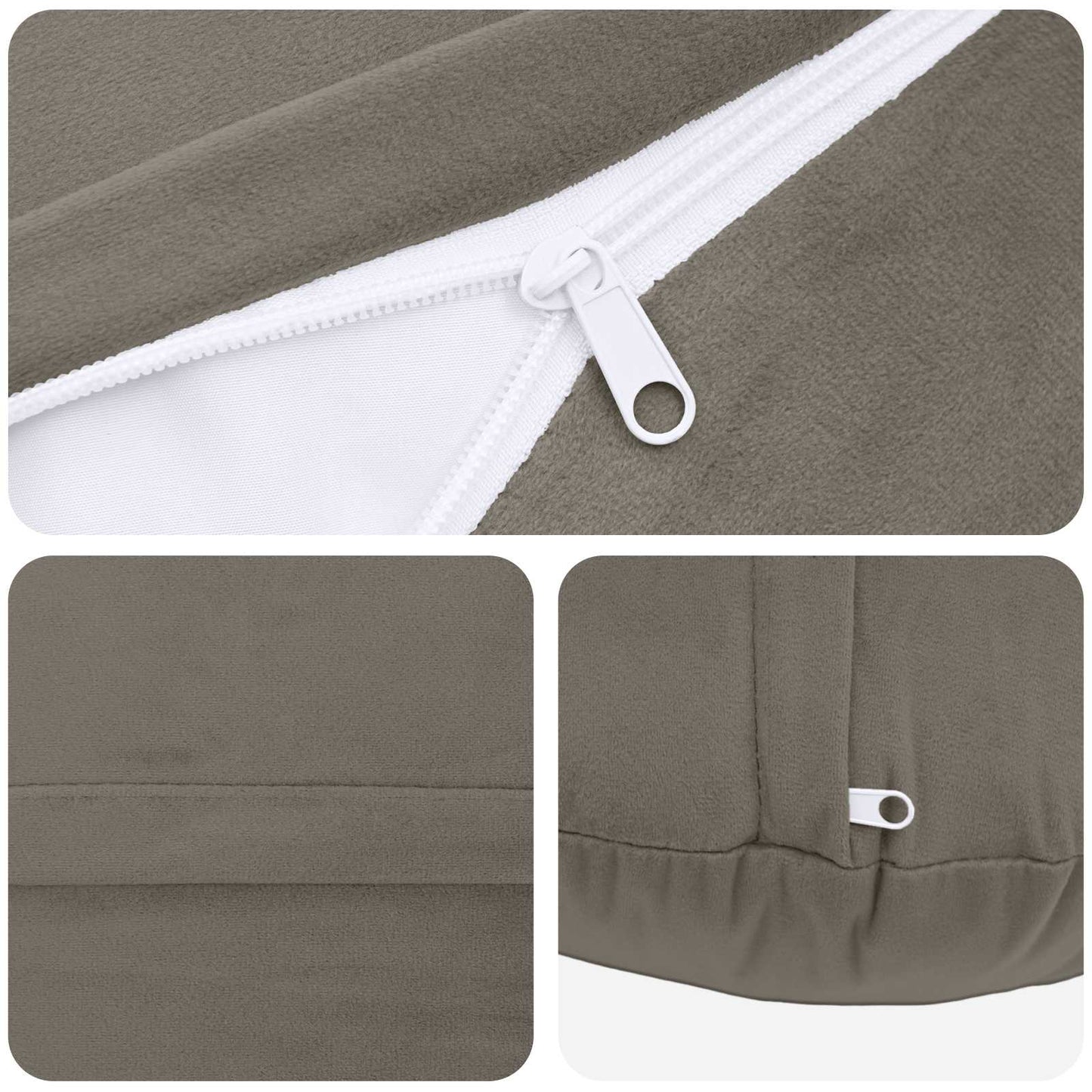 vidaXL Cushion with Pillow HEERLEN 6 pcs Light Grey Velvet 5