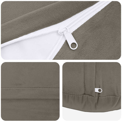 vidaXL Cushion with Pillow HEERLEN 6 pcs Light Grey Velvet 5