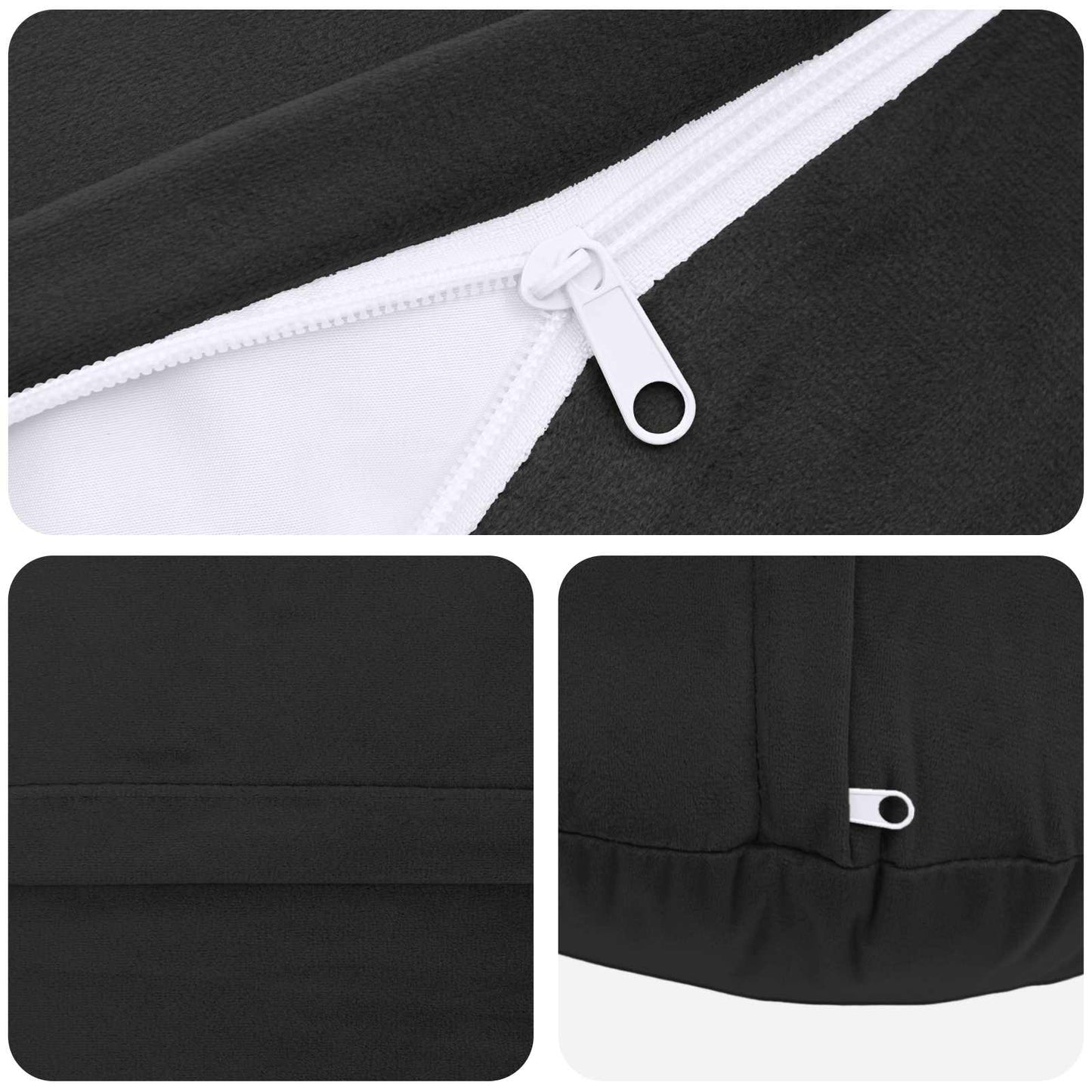 vidaXL Cushion with Pillow HEERLEN 6 pcs Black Velvet 5