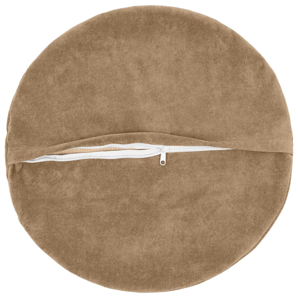 Throw Pillow HEERLEN Microfiber Fleece 6 Taupe Ø 50 cm