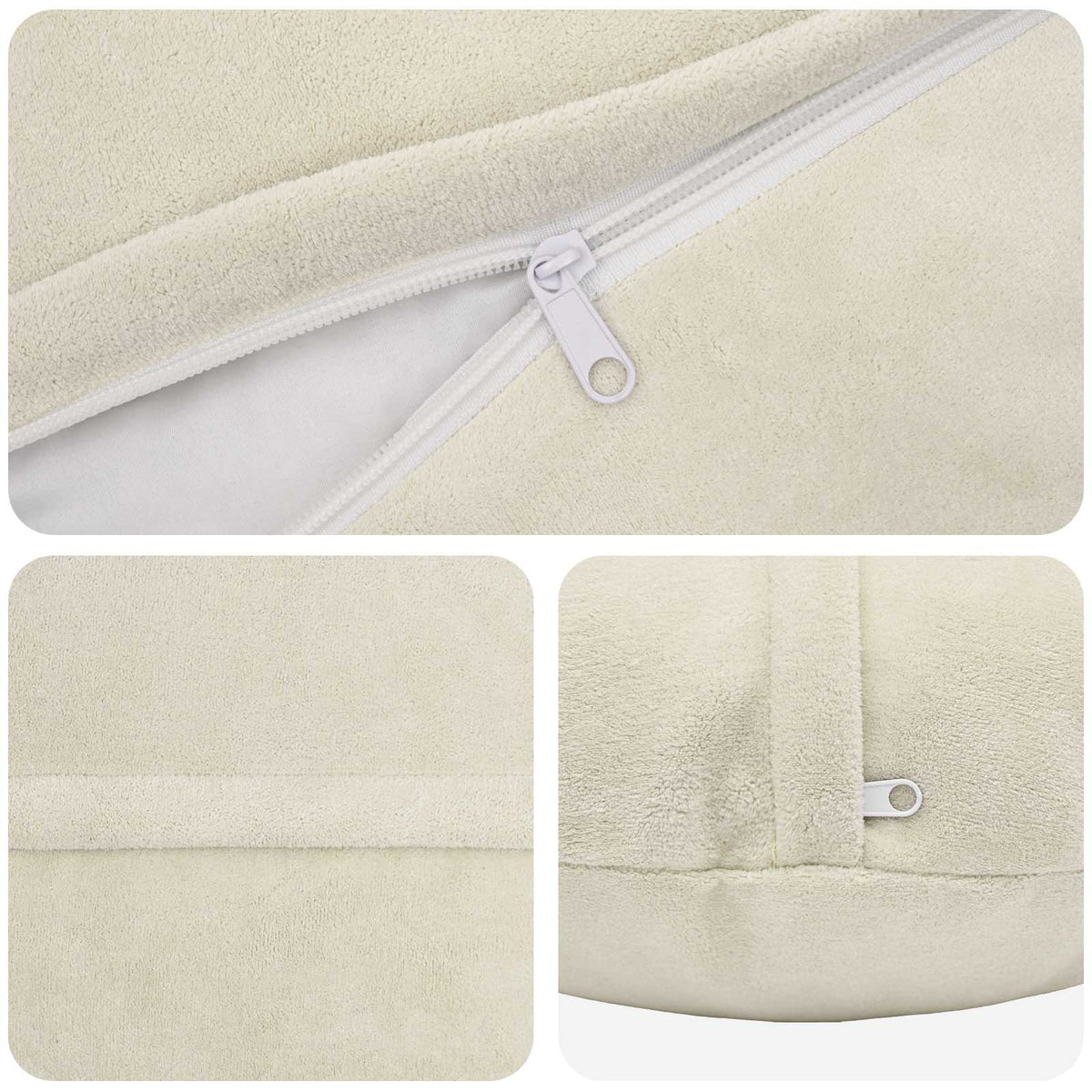 vidaXL Cushion with Pillow HEERLEN 6 pcs Cream Microfiber Fleece 4
