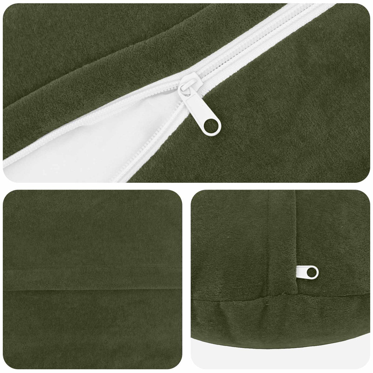 vidaXL Throw Pillow 6 pcs HEERLEN Green Dia. 50 cm Microfiber Fleece 4