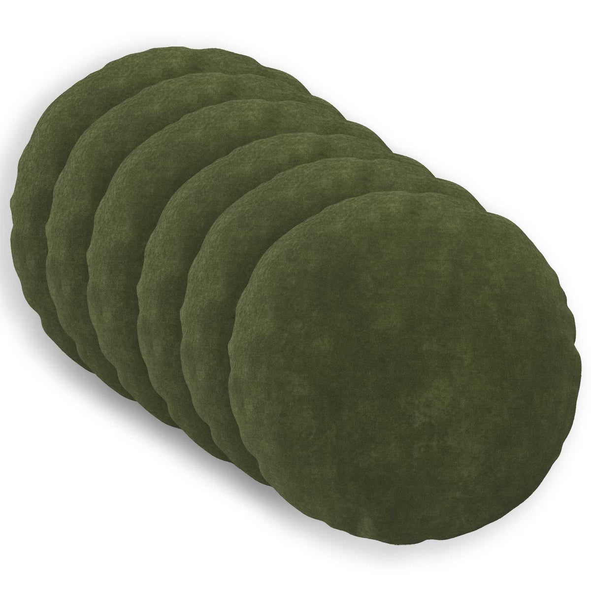 vidaXL Throw Pillow 6 pcs HEERLEN Green Dia. 50 cm Microfiber Fleece 1