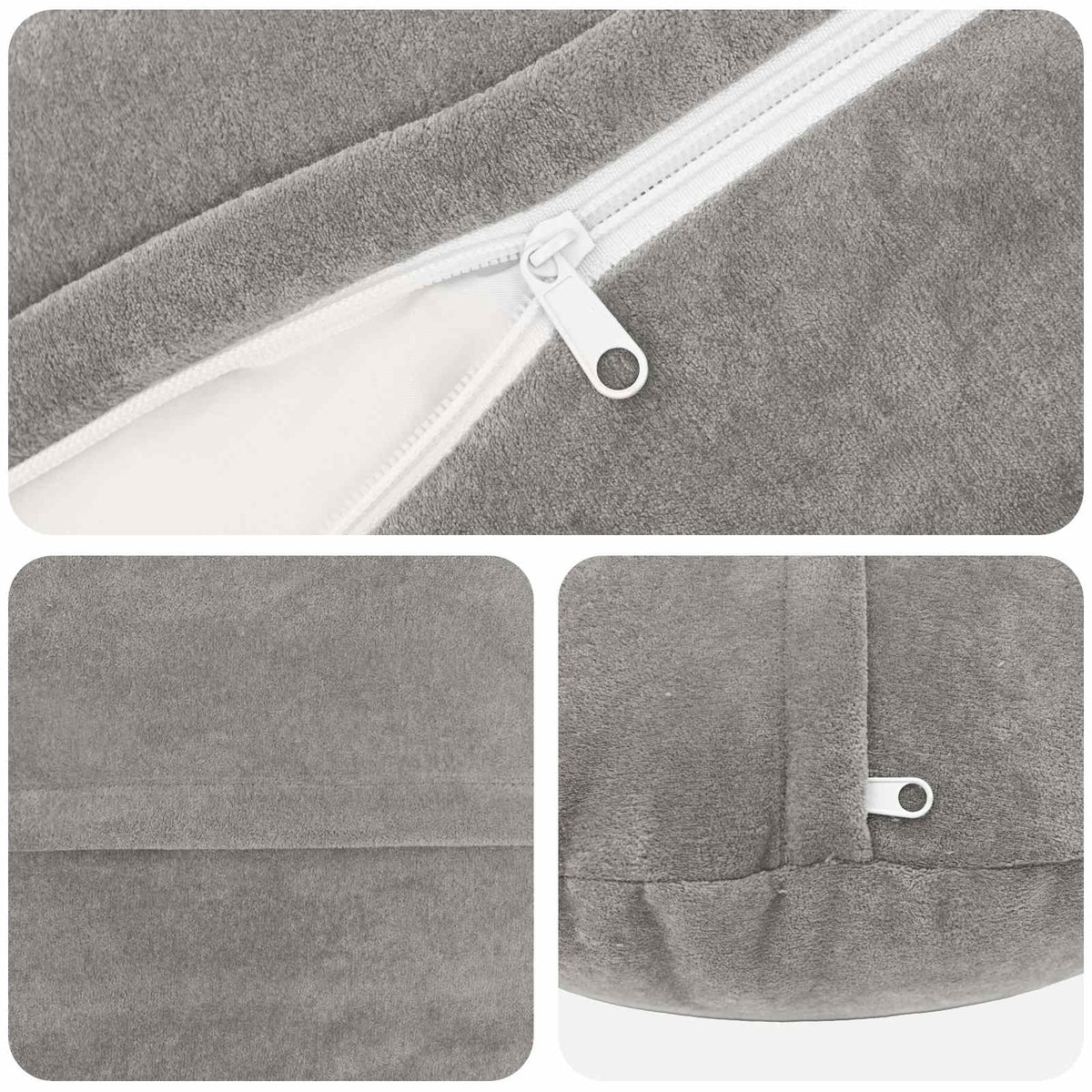vidaXL Throw Pillow 6 pcs HEERLEN Light Grey Dia. 50 cm 4