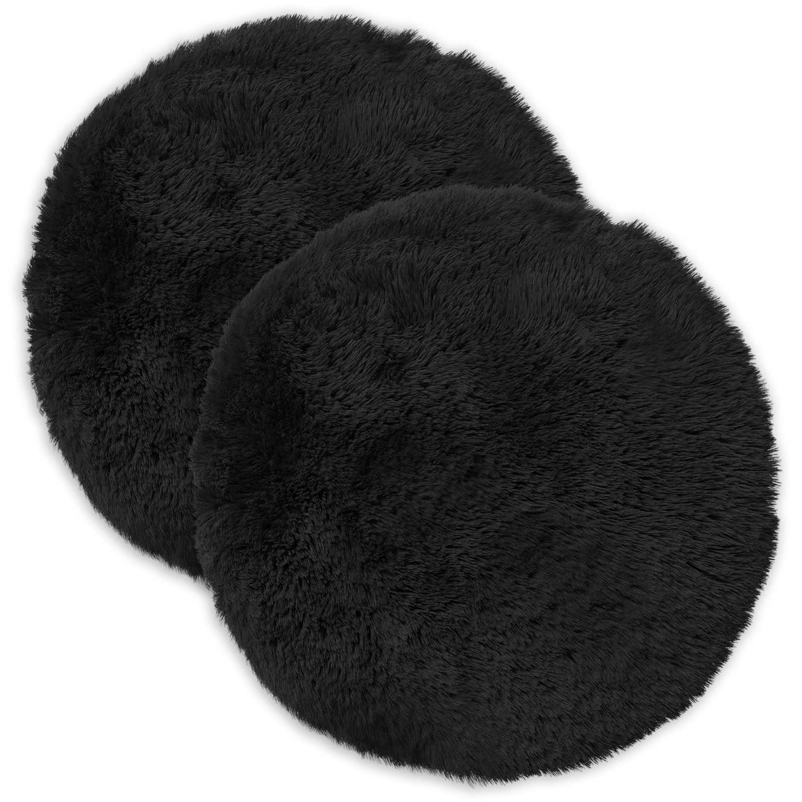vidaXL Cushion with Pillow HEERLEN 6 pcs Black PV Fleece 2