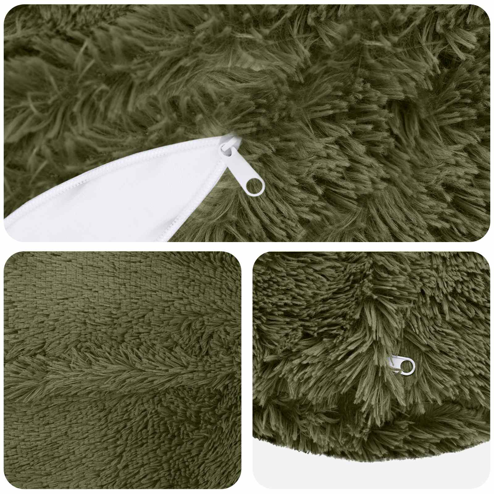 vidaXL Cushion with Pillow HEERLEN 6 pcs Green PV Fleece 5
