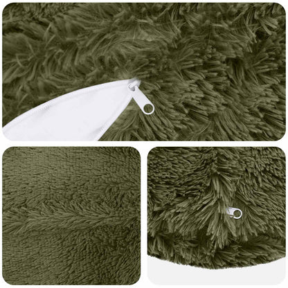 vidaXL Cushion with Pillow HEERLEN 6 pcs Green PV Fleece 5