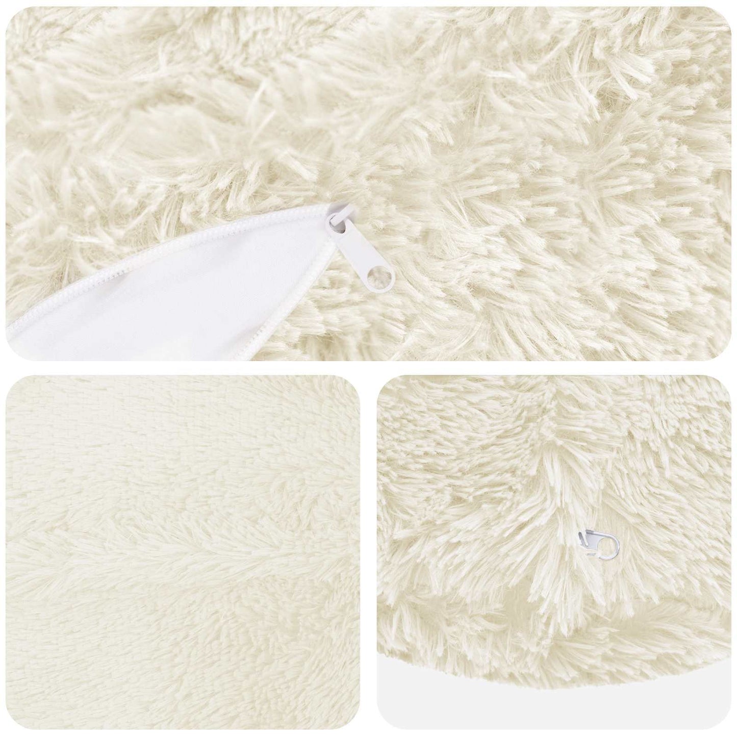 vidaXL Cushion with Pillow HEERLEN 6 pcs White PV Fleece 5
