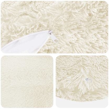 vidaXL Cushion with Pillow HEERLEN 6 pcs White PV Fleece 5