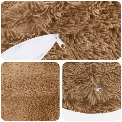 vidaXL Cushion with Pillow HEERLEN 6 pcs Taupe PV Fleece 5