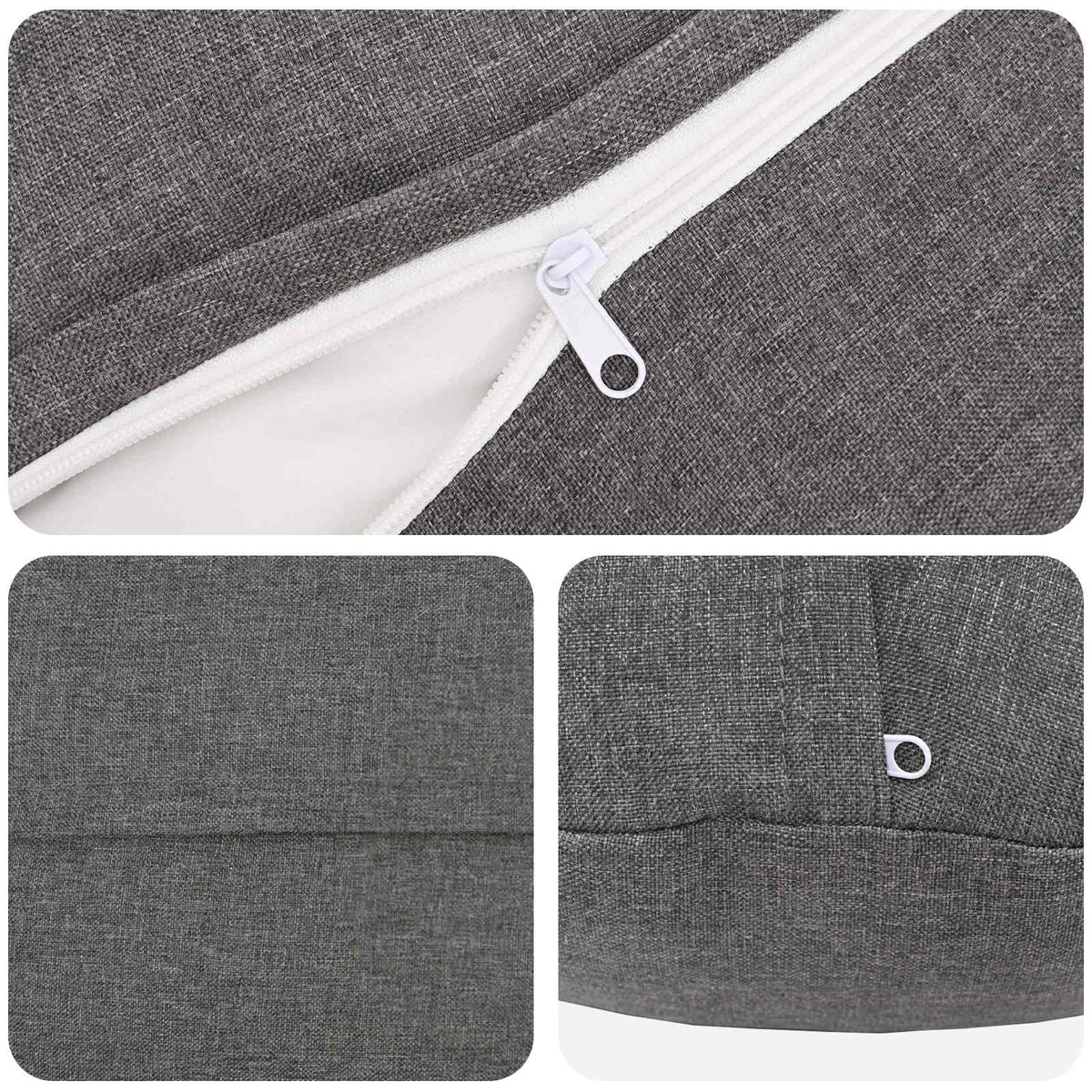 vidaXL Throw Pillow 6 pcs HEERLEN Light Grey Dia. 60 cm Fabric 5