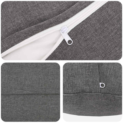 vidaXL Throw Pillow 6 pcs HEERLEN Light Grey Dia. 60 cm Fabric 5