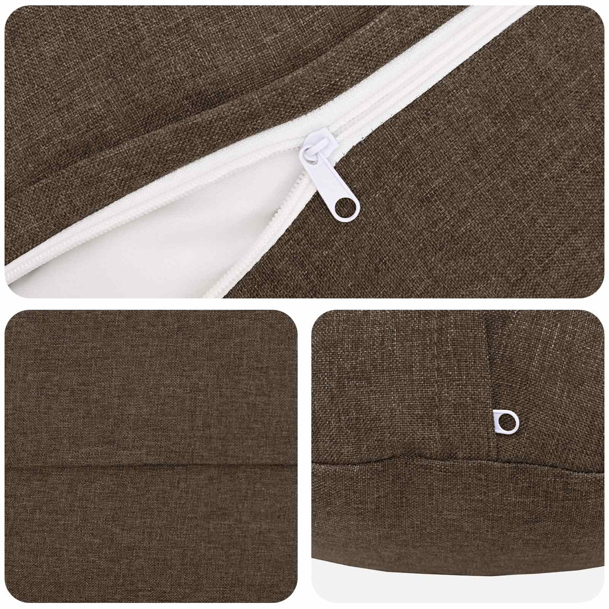 vidaXL Throw Pillow 6 pcs HEERLEN Taupe Dia. 60 cm Fabric 5