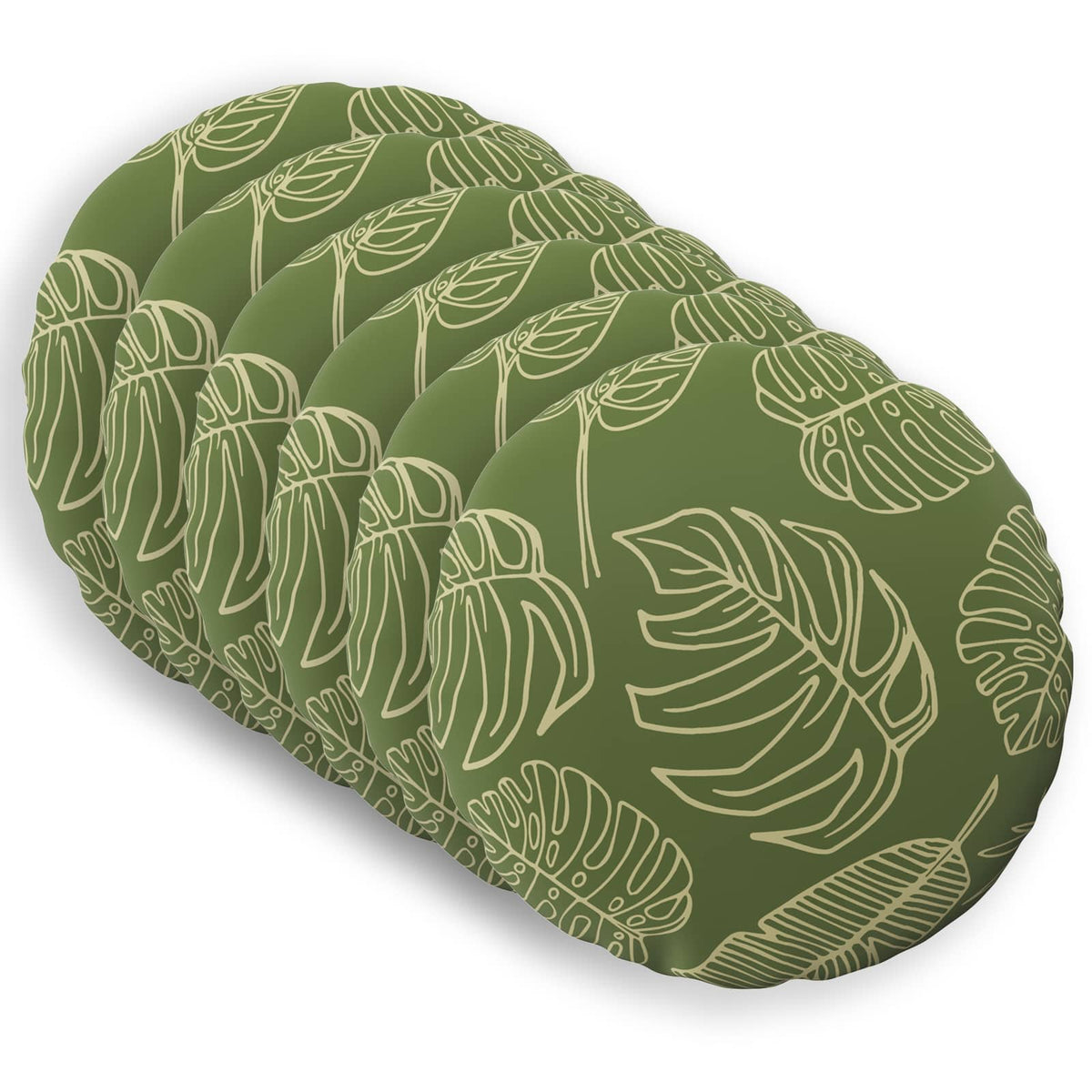 Throw Pillow HEERLEN Leaf Design Dia Polyester