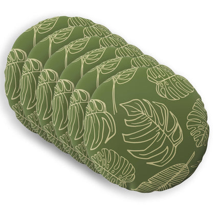 Throw Pillow HEERLEN Leaf Design Dia Polyester