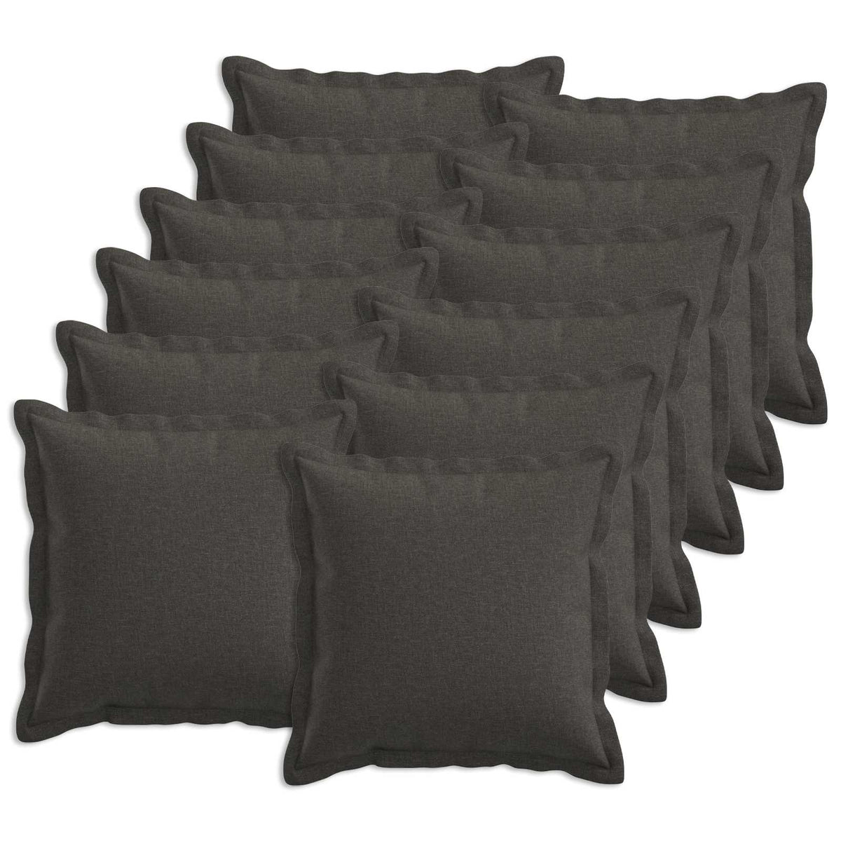 vidaXL Throw Pillow 12 pcs HOUTEN Dark Grey 40 x 40 cm Faux Linen 2
