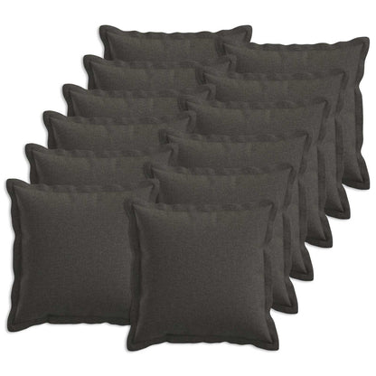 vidaXL Throw Pillow 12 pcs HOUTEN Dark Grey 40 x 40 cm Faux Linen 2
