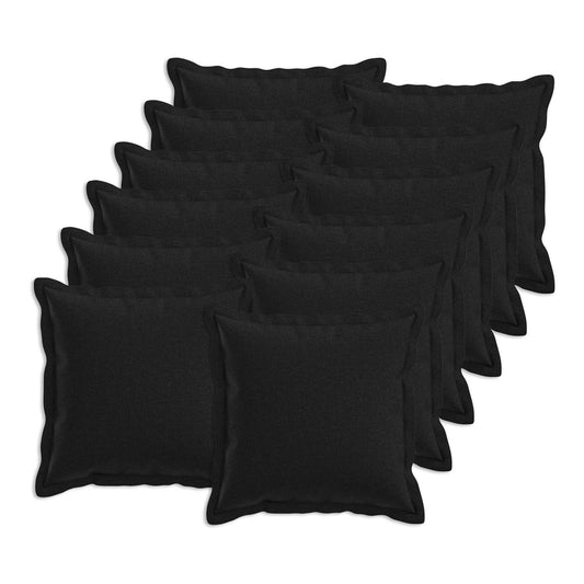 Throw Pillow HOUTEN Faux Linen Black