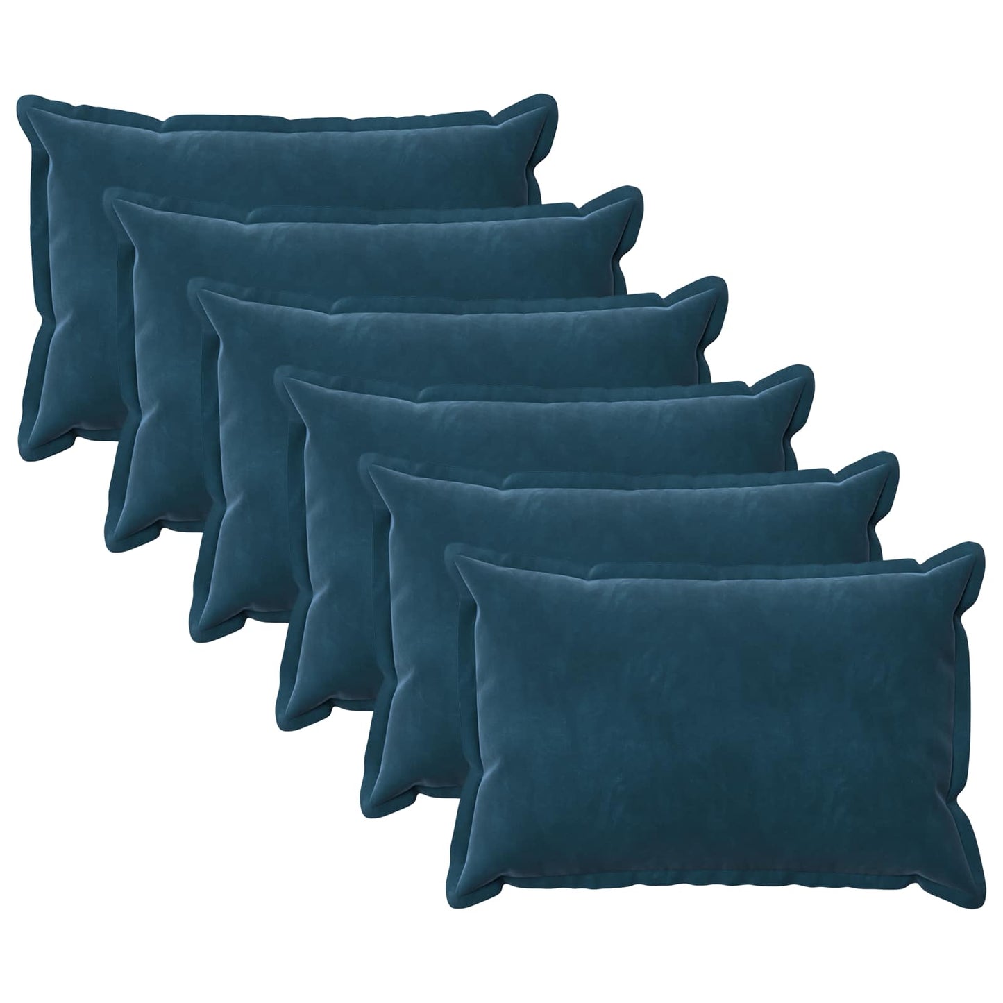 vidaXL Cushion with Pillow HOUTEN 6 pcs Blue Velvet 2
