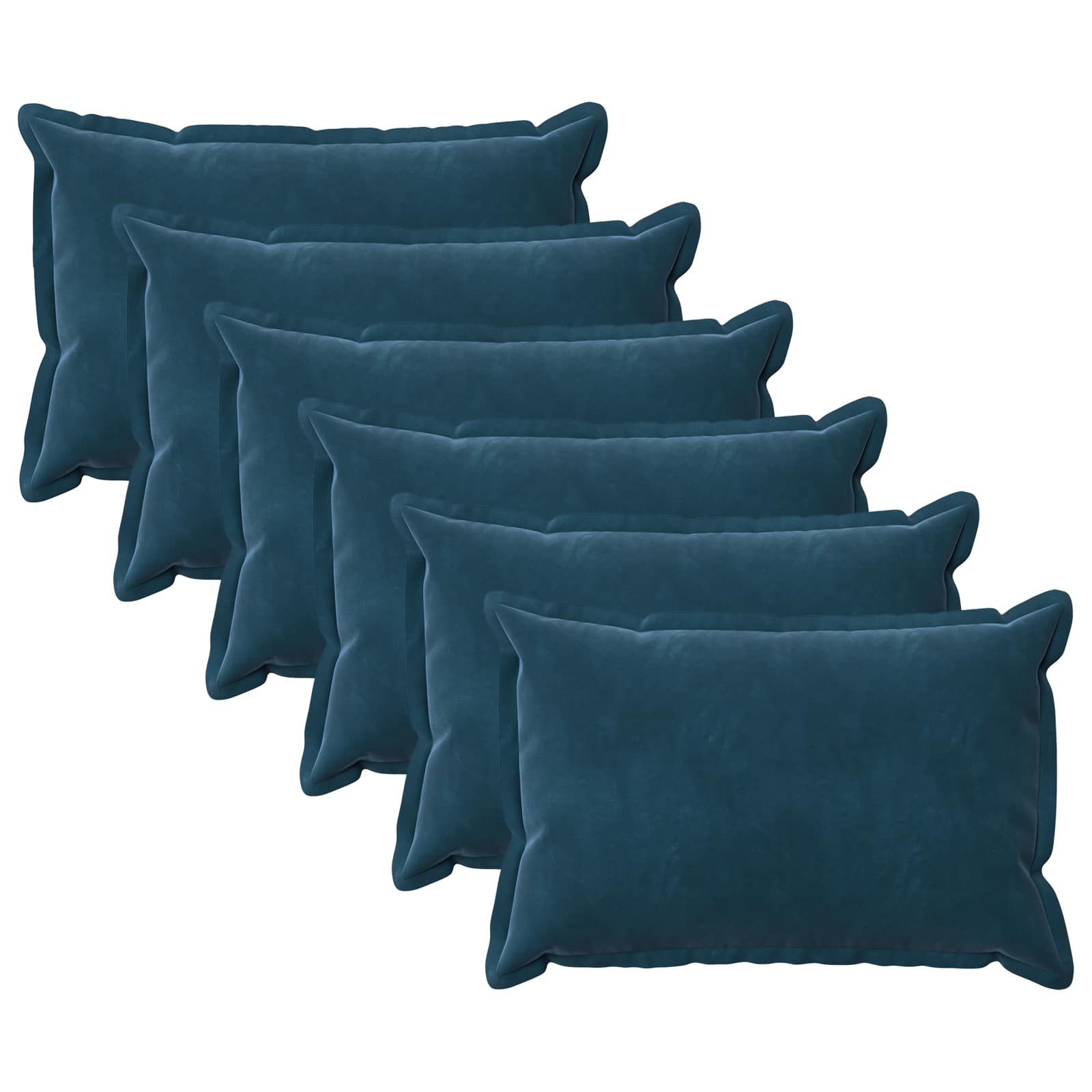 vidaXL Cushion with Pillow HOUTEN 6 pcs Blue Velvet 2