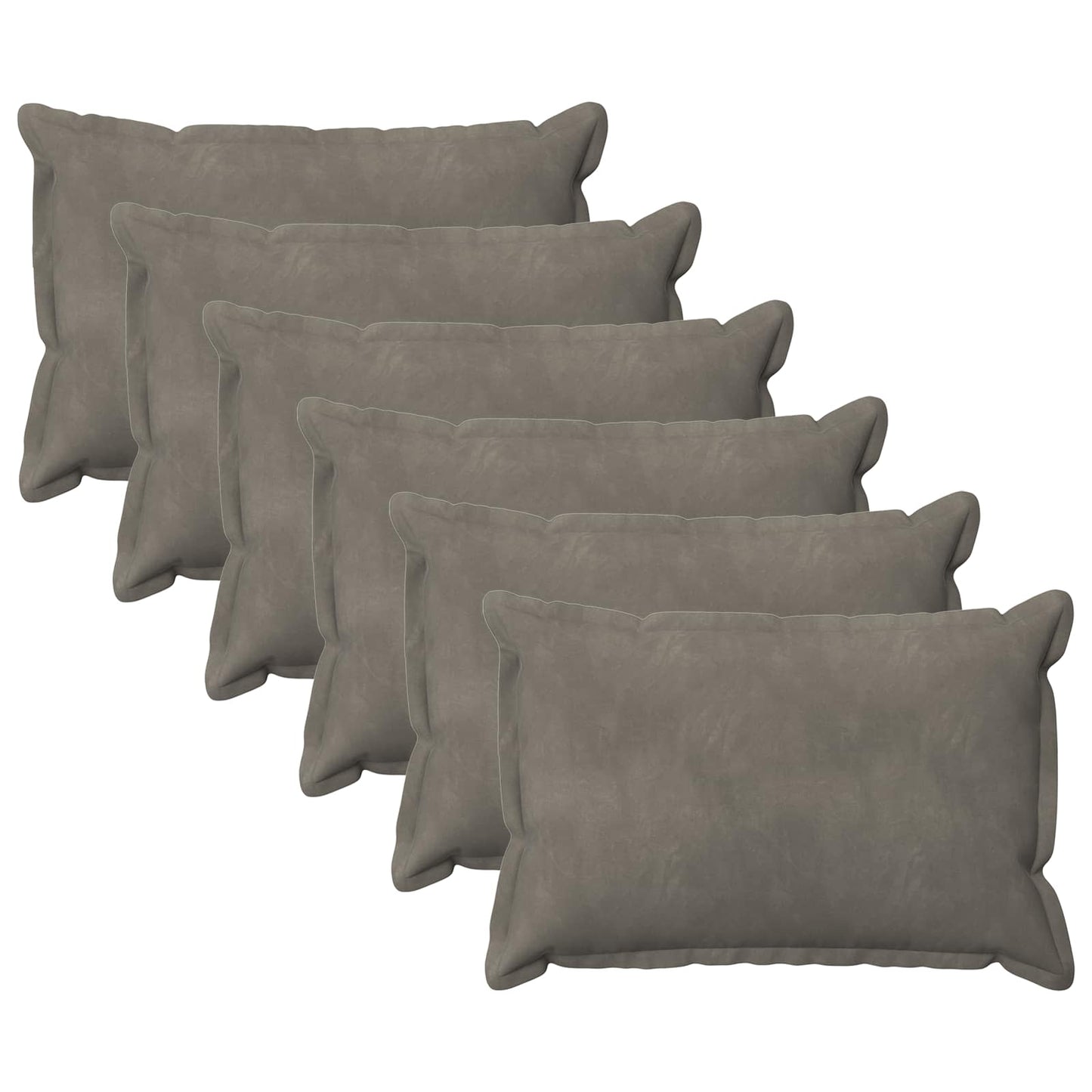 vidaXL Cushion with Pillow HOUTEN 6 pcs Light Grey Velvet 2