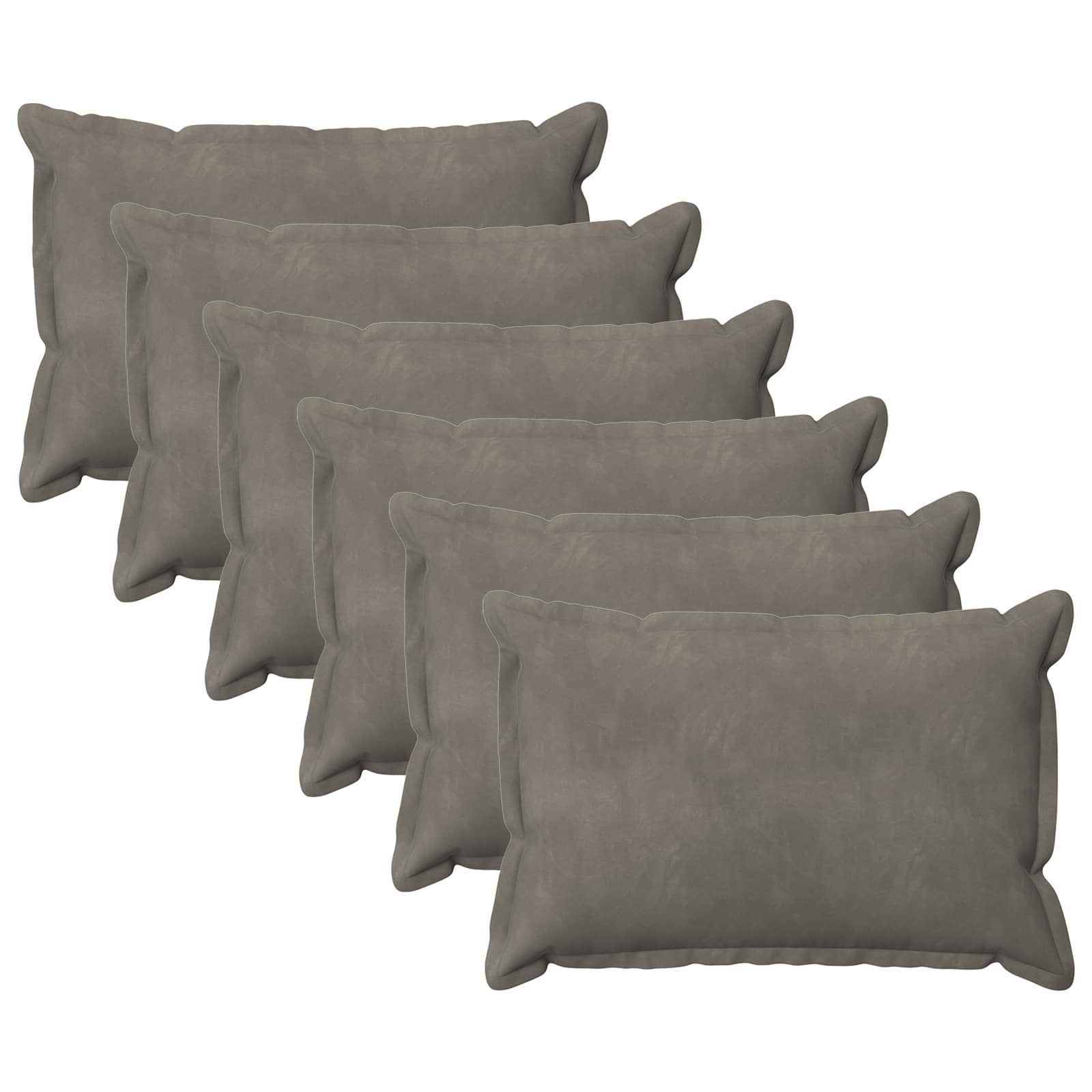 vidaXL Cushion with Pillow HOUTEN 6 pcs Light Grey Velvet 2