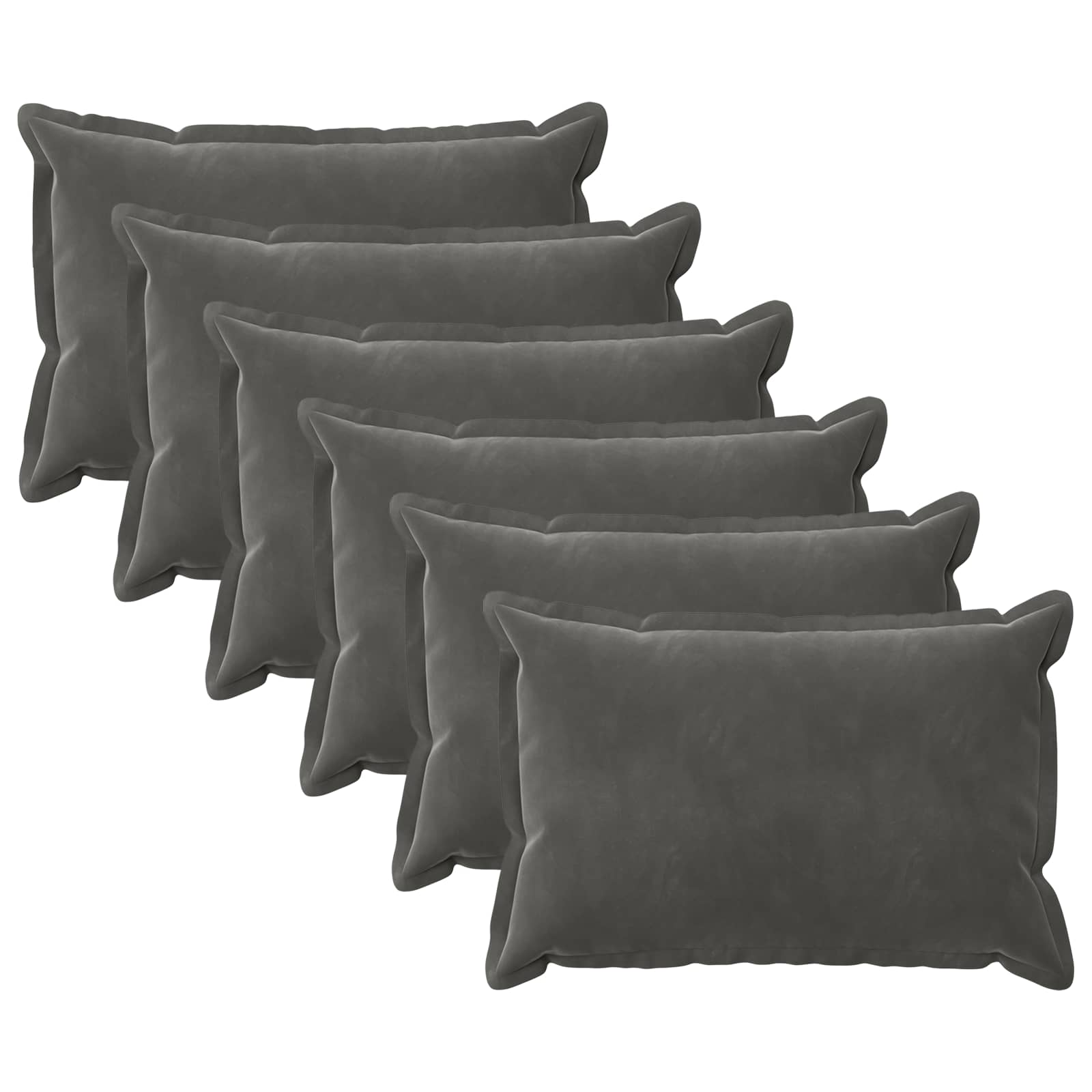 vidaXL Cushion with Pillow HOUTEN 6 pcs Dark Grey Velvet 2