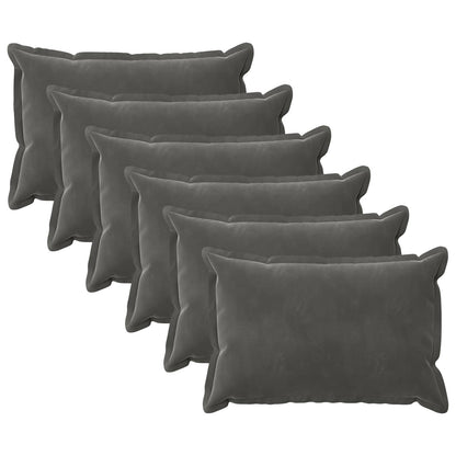 vidaXL Cushion with Pillow HOUTEN 6 pcs Dark Grey Velvet 2