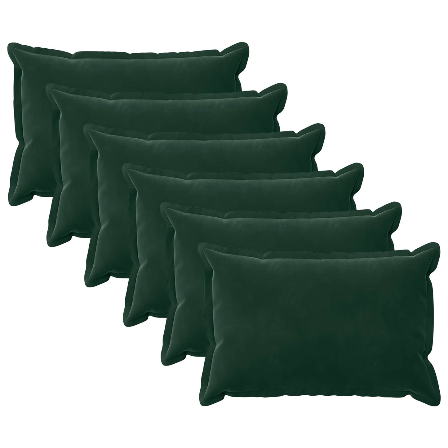 vidaXL Cushion with Pillow HOUTEN 6 pcs Dark Green Velvet 2
