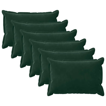 vidaXL Cushion with Pillow HOUTEN 6 pcs Dark Green Velvet 2