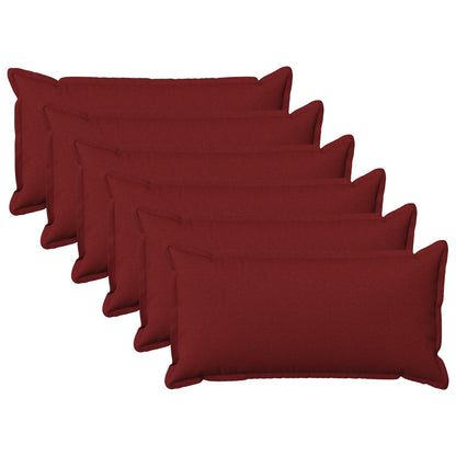 vidaXL Throw Pillow 6 pcs HOUTEN Wine Red 40 x 70 cm Faux Linen 2
