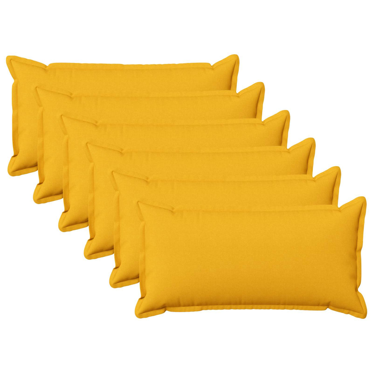 vidaXL Throw Pillow 6 pcs HOUTEN Light Yellow 40 x 70 cm Faux Linen 2