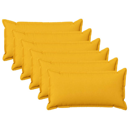 vidaXL Throw Pillow 6 pcs HOUTEN Light Yellow 40 x 70 cm Faux Linen 2