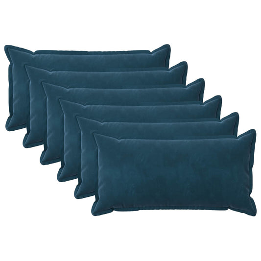 vidaXL Cushion with Pillow HOUTEN 6 pcs Blue Velvet 2