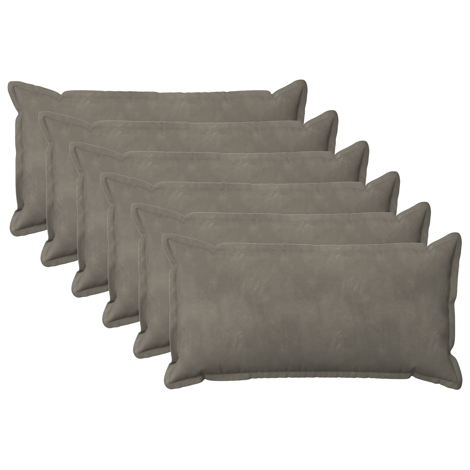 vidaXL Cushion with Pillow HOUTEN 6 pcs Light Grey Velvet 2
