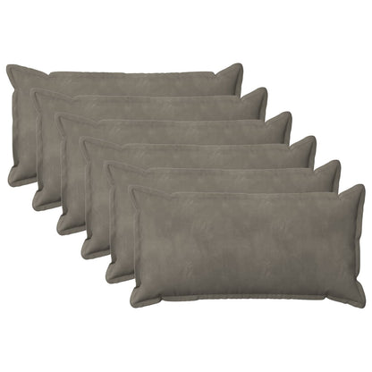 vidaXL Cushion with Pillow HOUTEN 6 pcs Light Grey Velvet 2