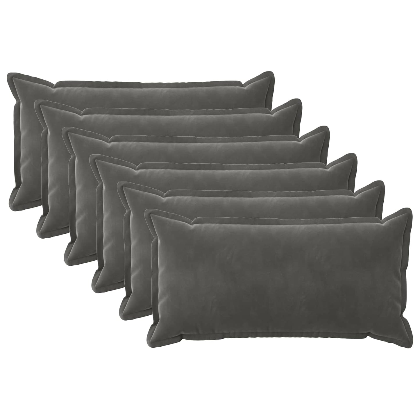 vidaXL Cushion with Pillow HOUTEN 6 pcs Dark Grey Velvet 2