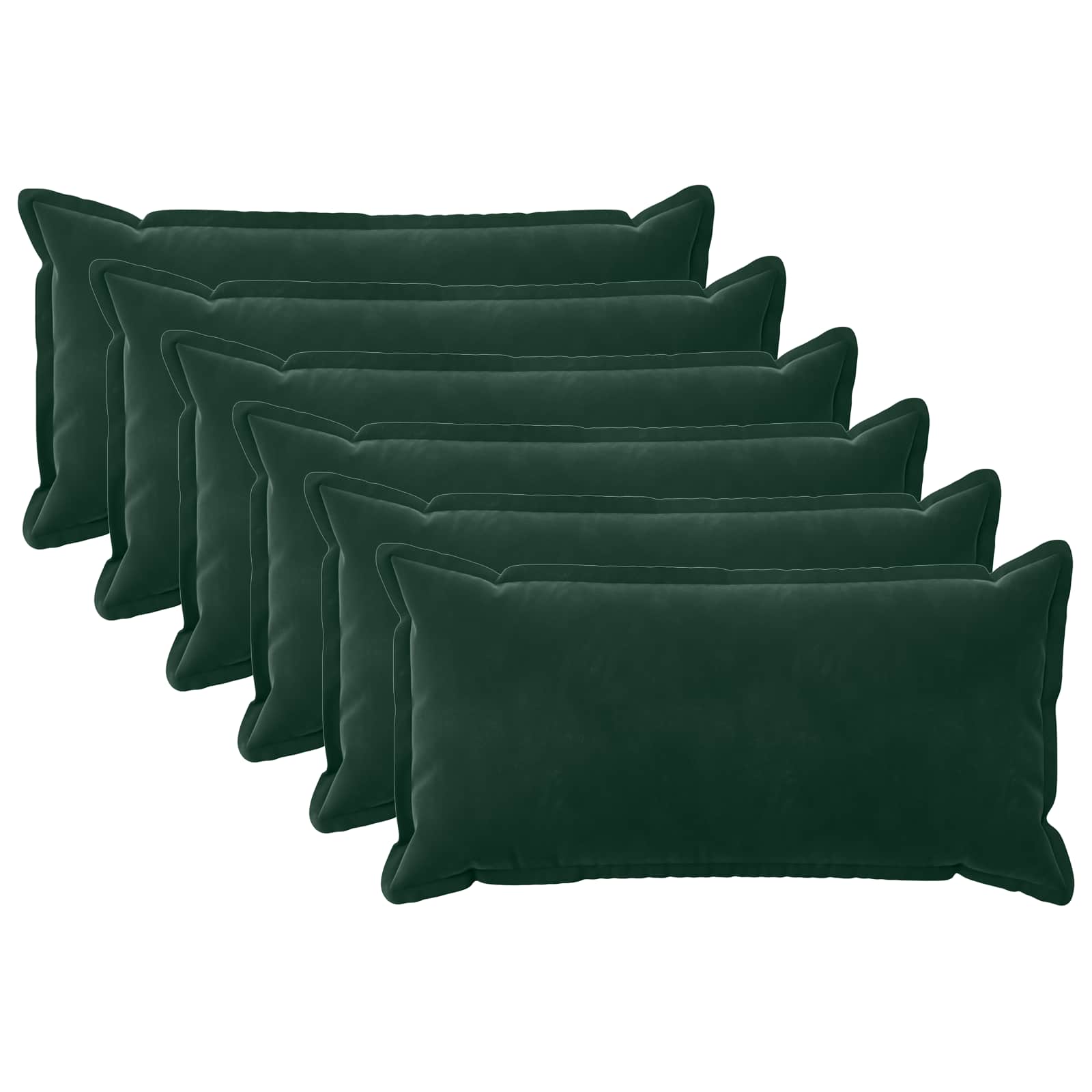 vidaXL Cushion with Pillow HOUTEN 6 pcs Dark Green Velvet 2