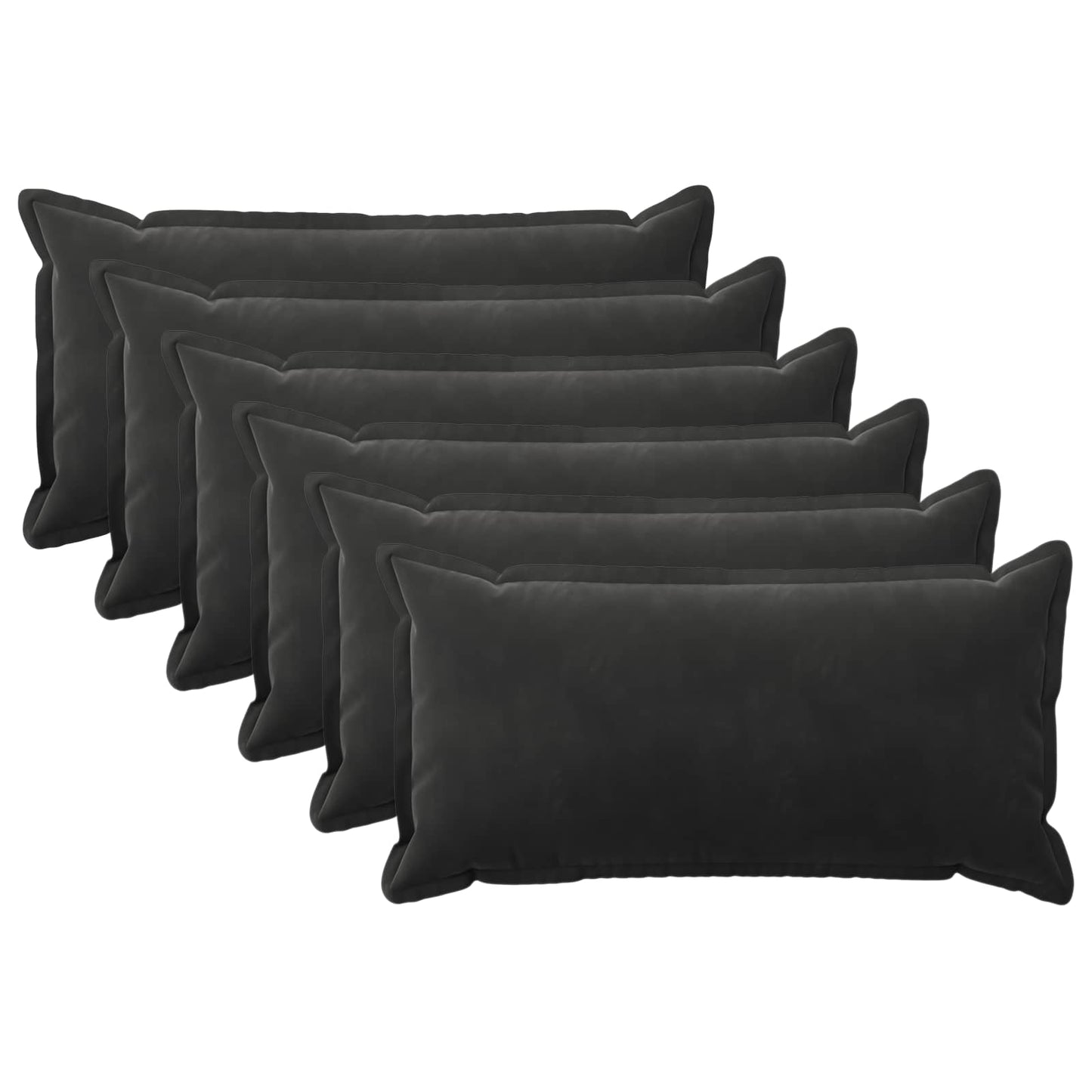 vidaXL Cushion with Pillow HOUTEN 6 pcs Black Velvet 2