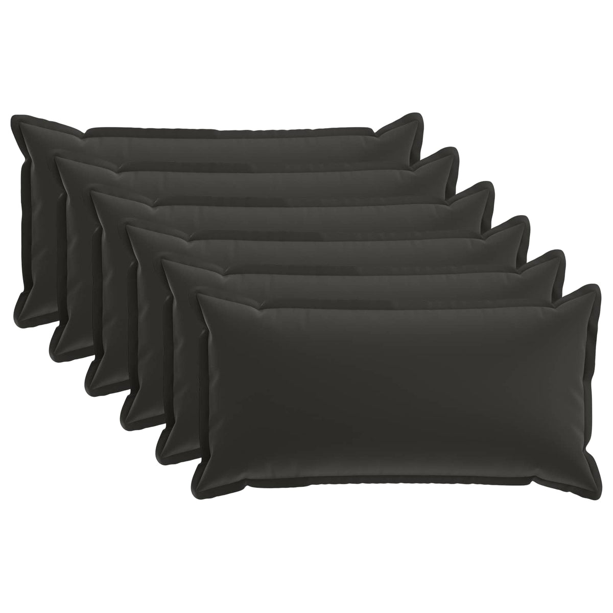 vidaXL Throw Pillow 6 pcs HOUTEN Black 40 x 70 cm Polyester 2